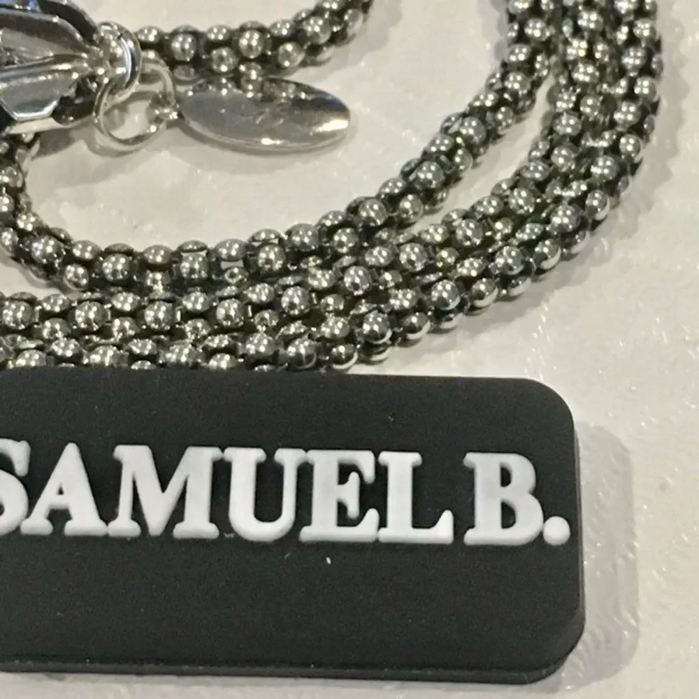 SAMUEL B Sterling Silver 925 Oxidized Popcorn Necklace 24 inches 3mm NWT - Picture 3 of 12